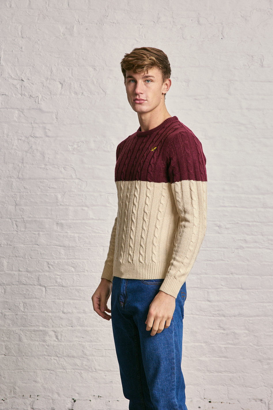 Colour Block Cable Knitwear