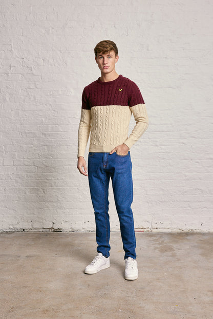 Colour Block Cable Knitwear