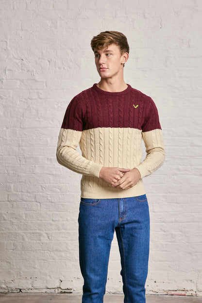 Colour Block Cable Knitwear