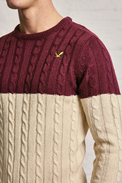 Colour Block Cable Knitwear