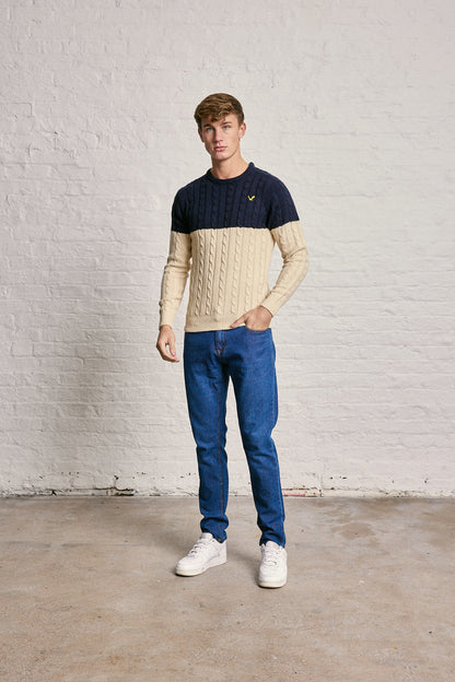 Colour Block Cable Knitwear