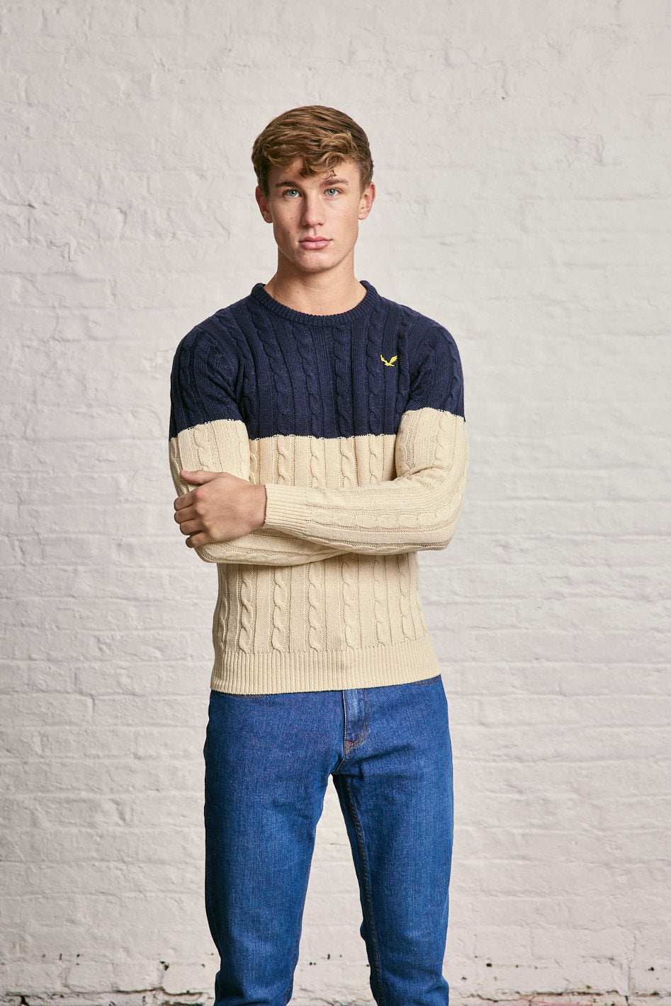 Colour Block Cable Knitwear