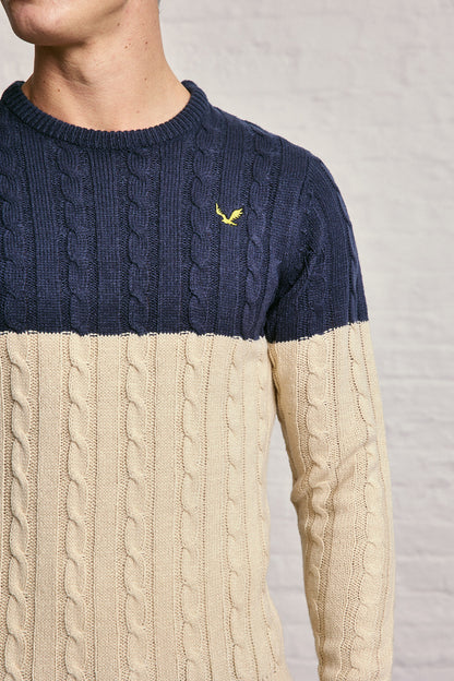 Colour Block Cable Knitwear