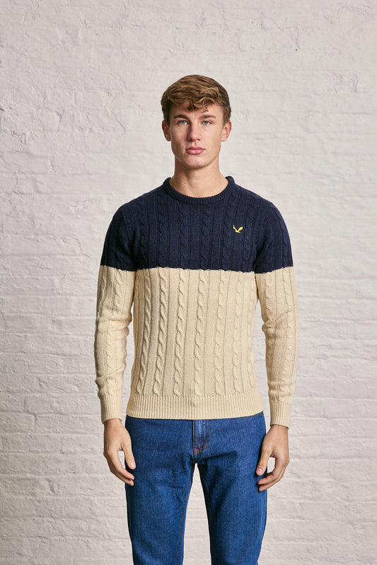 Colour Block Cable Knitwear